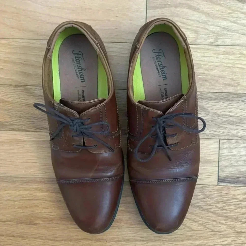 Florsheim | Brown Leather | Center Cap Toe Oxford | size 12